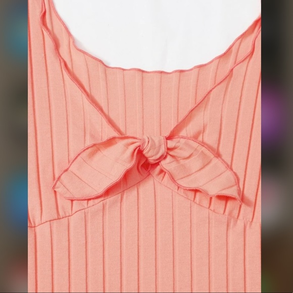 TIE FRONT PEACH BODYSUIT - Picture 5 of 5